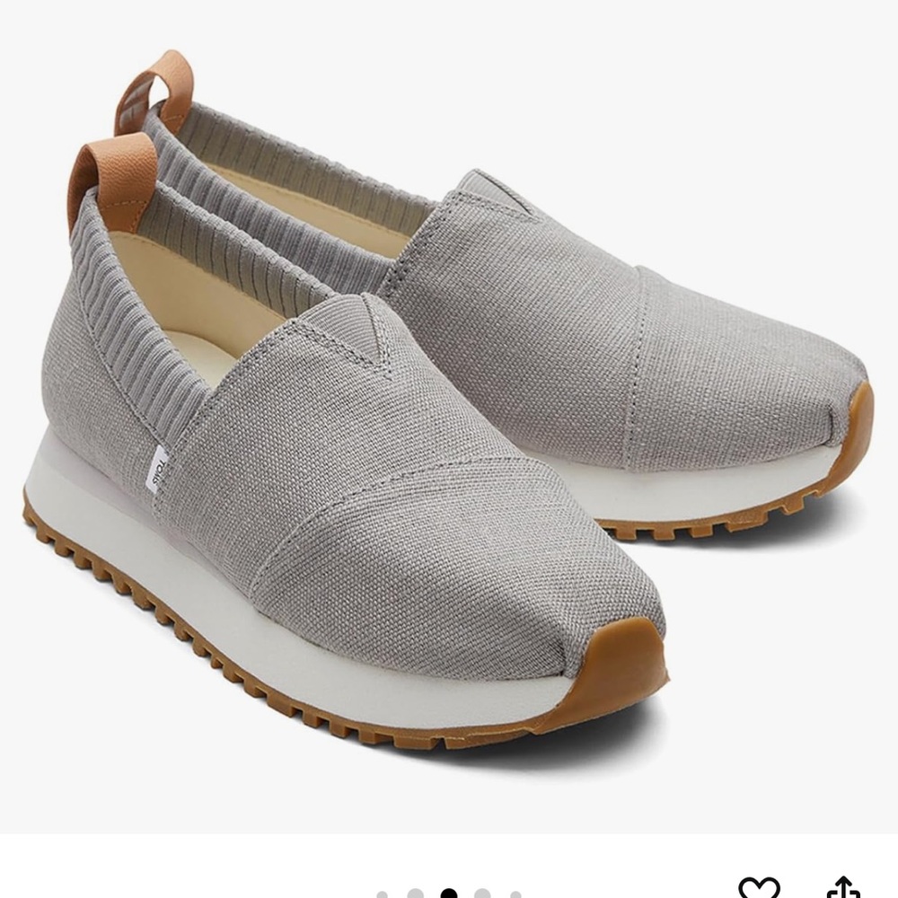 TOMS Alpargata Women’s Drizzle Grey Heritage Slip on Sneaker Size 8. New in Box.